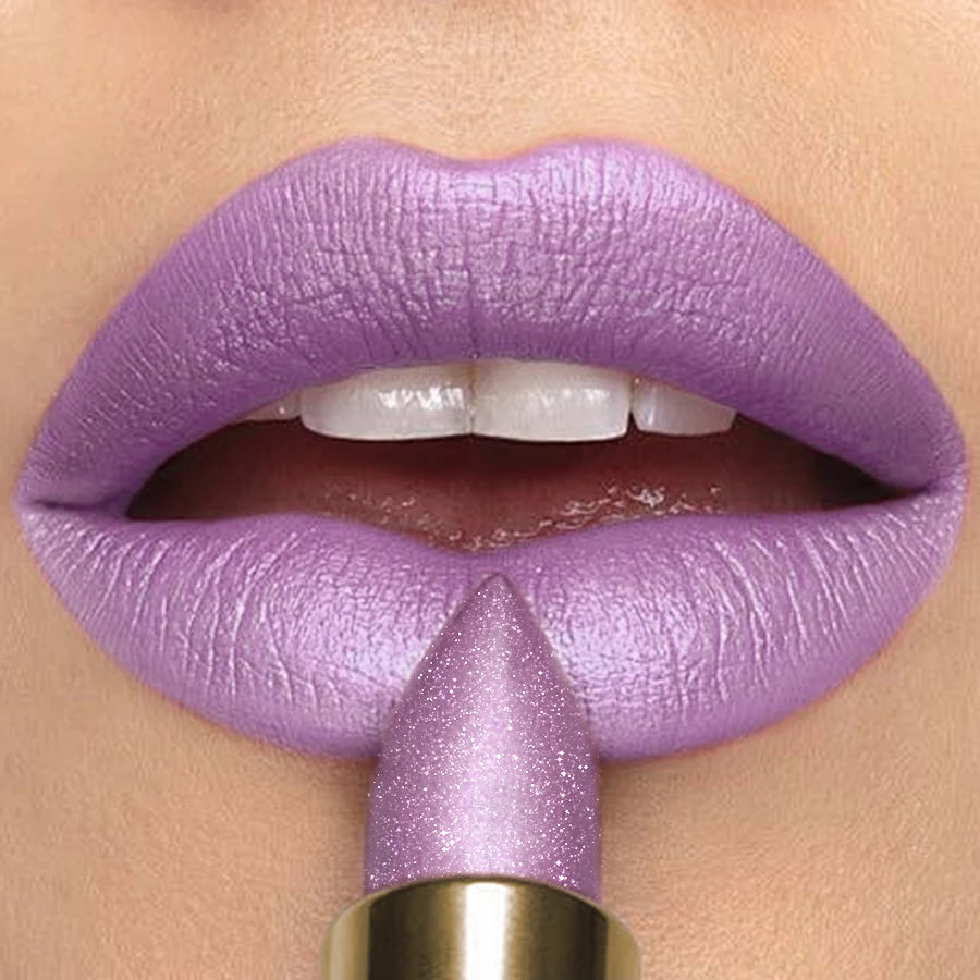 16 Colors 1PC Metallic Glitter Shiny Lipstick Lip Tint,Waterproof Lip Senior Matte Lip Makeup Gifts for Women Cosmetic Lip Glaze