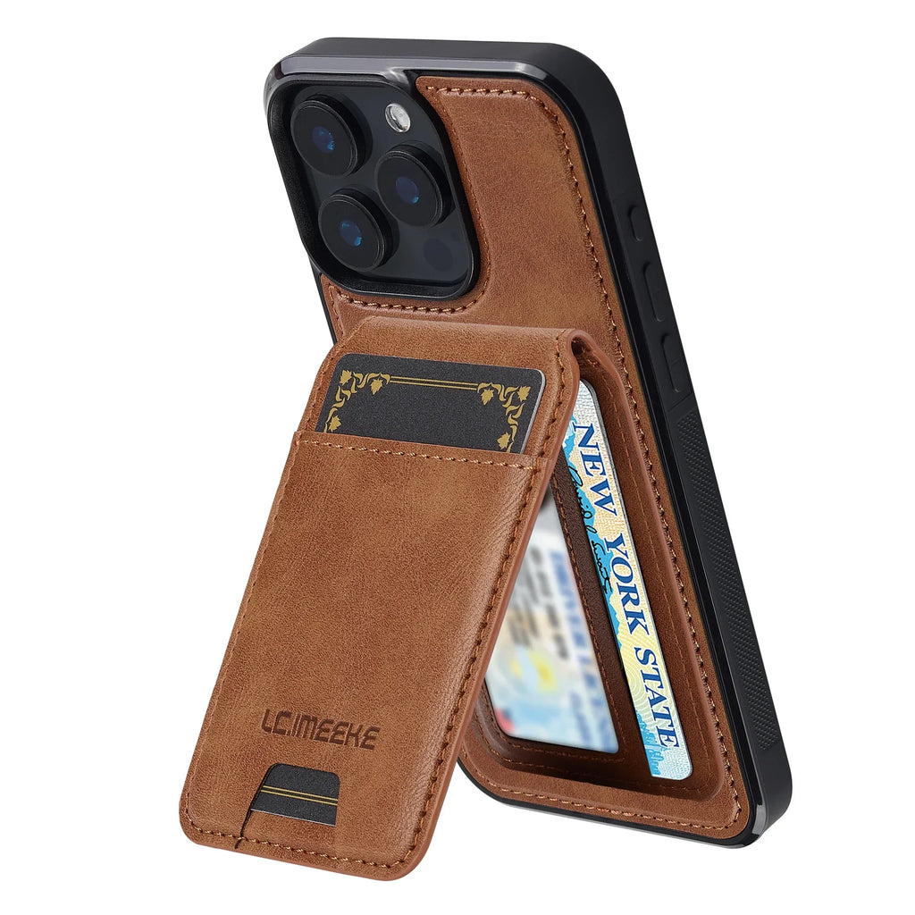 Detachable Magnetic 2 In 1 Leather Case For iPhone 16E 17 1615 14 13 12 11 Pro XS Max Air XR 8 7 Plus SE Card Pocket Phone Cover