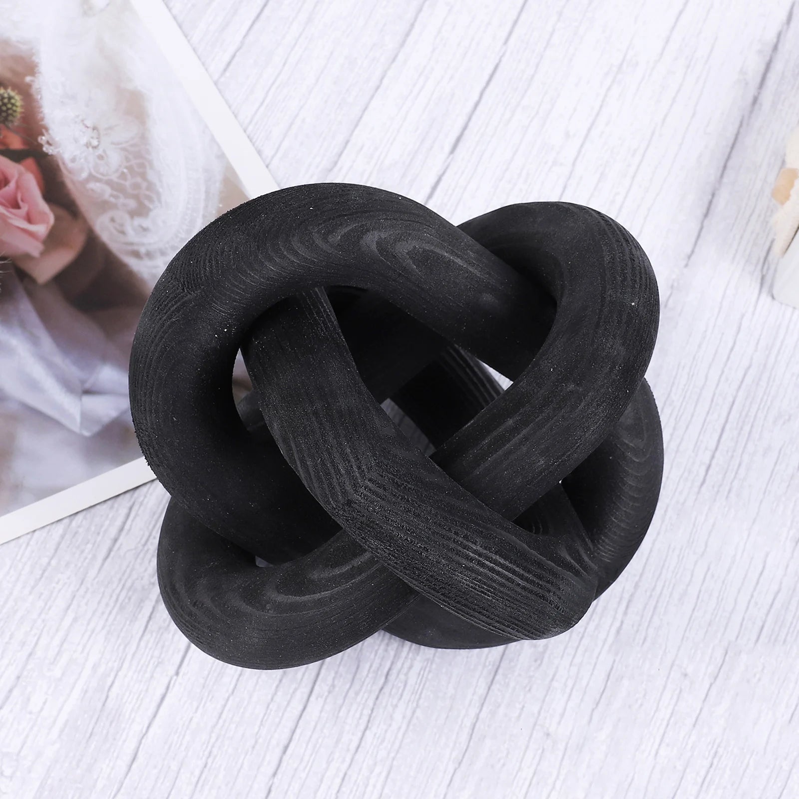 Bohemian Wood Chain Decoration for Living Room Farmhouse Coffee Table Decor Wood Knot Boho Natural Chain Desk Home Ornaments