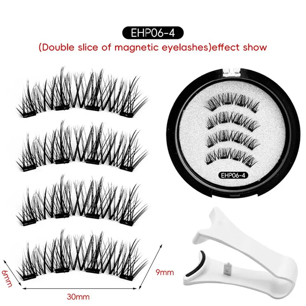 Glue-free Magnetic Eyelashes 3D Natural Effect Magnetic Eyelashes Reusable Eye Makeup False Lashes Beauty Eyelashes Supplies