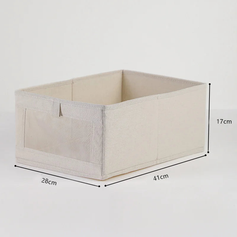 1/2/4pcs Fabric Window Cotton Linen Storage Box Wardrobe Storage And Arrangement Large Clothing Storage Box Toys Can Be Folded