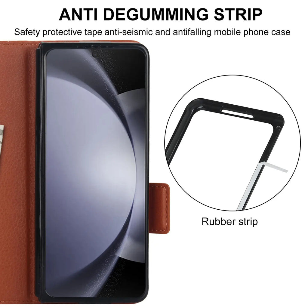 for Samsung Galaxy Z Fold 5/4/3 Phone Case,【RFID Blocking】for Women Men with Card Holder Leather Protective Cover for Z Fold 5