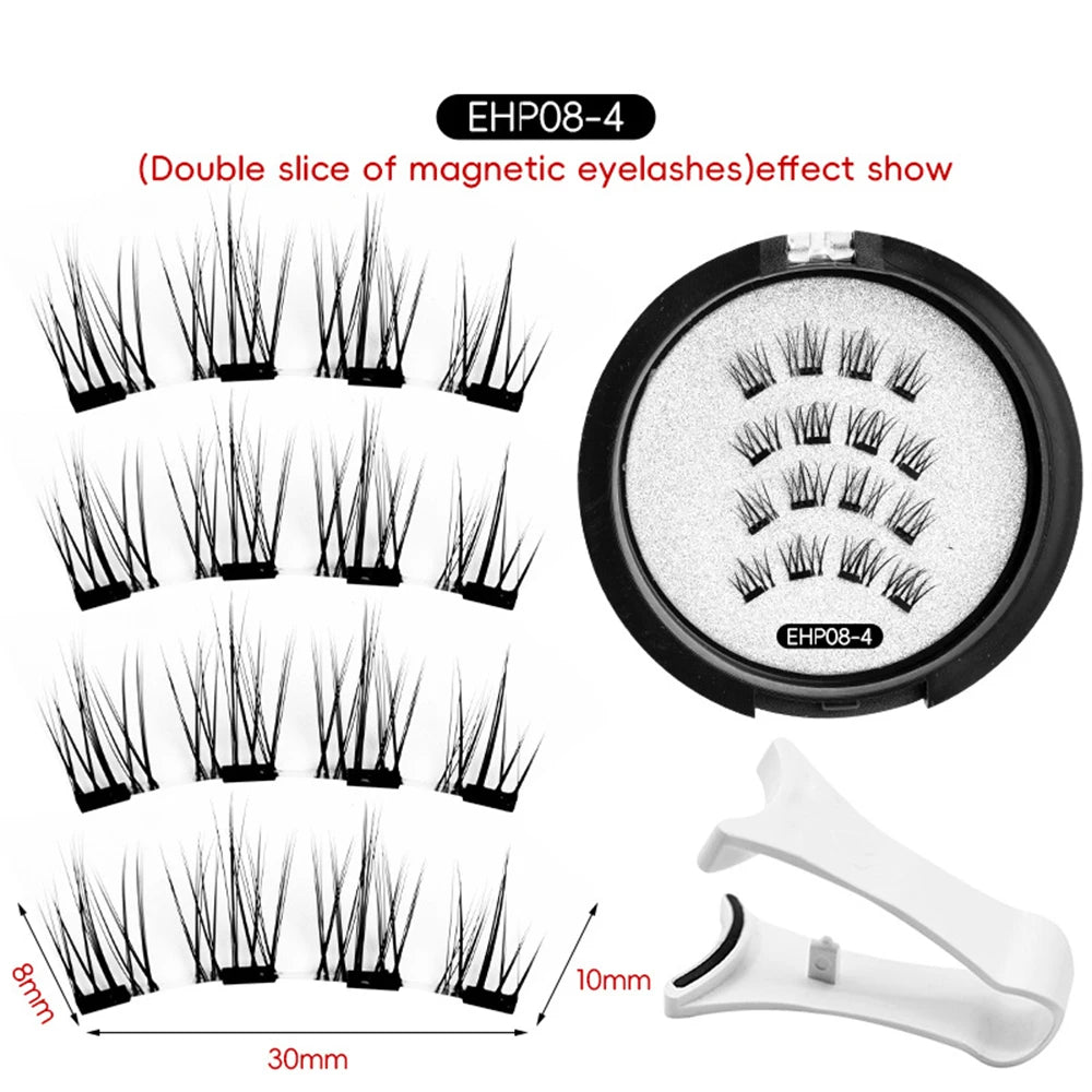 Glue-free Magnetic Eyelashes 3D Natural Effect Magnetic Eyelashes Reusable Eye Makeup False Lashes Beauty Eyelashes Supplies