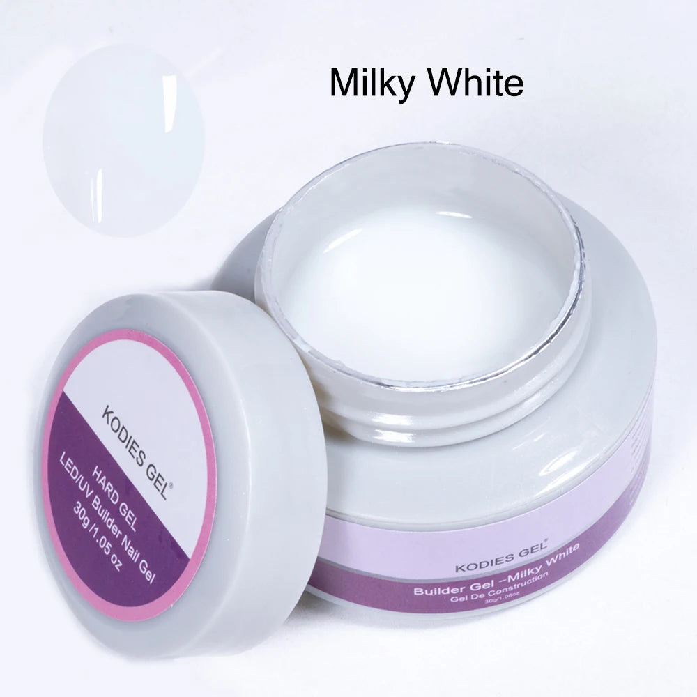 KODIES GEL 30g Builder Extension Nail Gel for Clear White Pink Construction UV Hard Gellak Camouflage Acrylic Manicure Sculptin