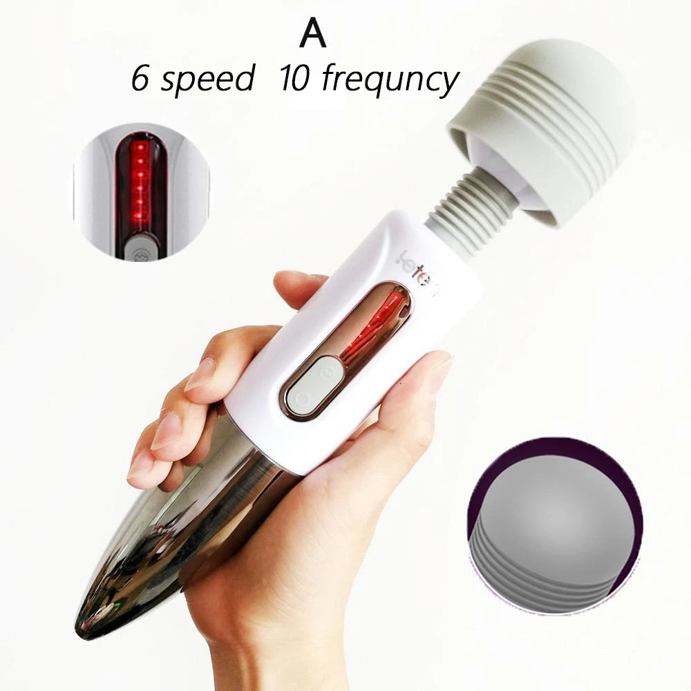 Leten Huge Head Vibrator for Female Masturbation Orgasm, AV Magic Wand Massager Nipple Clitoris Stimulator Sex Toys for Woman