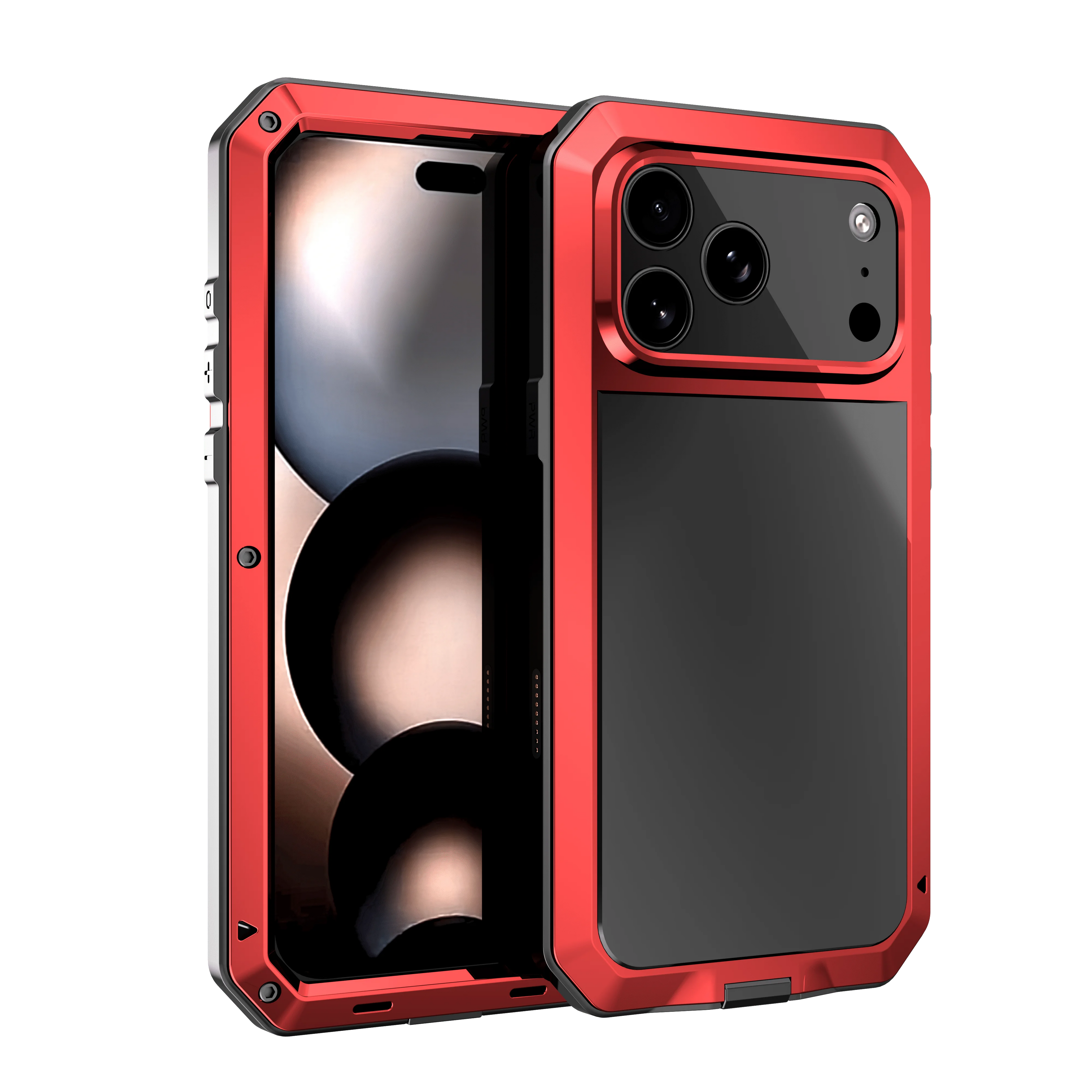 For iPhone 17 Pro Max iPhone Air 17 Pro Metal Case, Heavy Duty Shockproof Tough Rugged Case with Built-in Glass Screen Protector