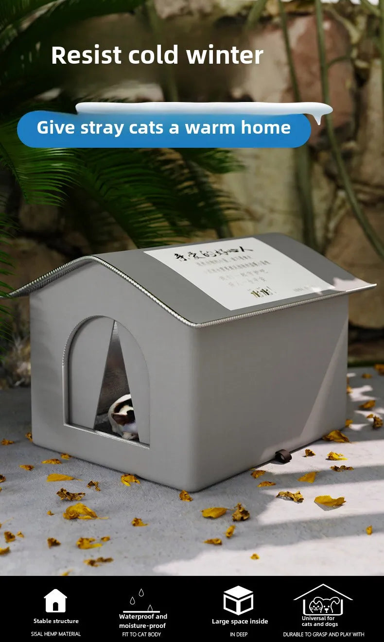 Stray Cat dog House Waterproof Outdoor Winter Warm Pet Cave Sleeping Beds Home Foldable Washable for Small Dog Puppy Supplies
