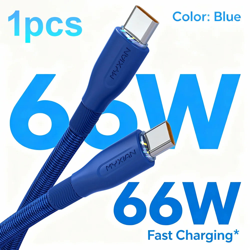 66W 3A Type C Cable Super Fast Charger Cord Quick Charge USB C Cables Phone Charger For Xiaomi Huawei Oneplus POCO OPPO