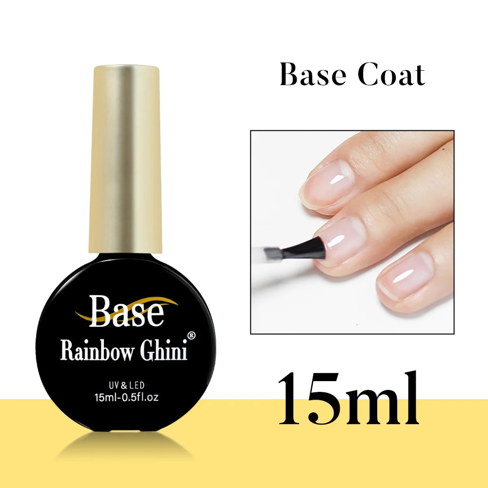 RG HEMA TPO FREE Neon Glitter Gel Nail Polish 15ml Nail Art Manicure Semi Permanent Gel Hybrid Varnishes Top Base Coat UV Nail