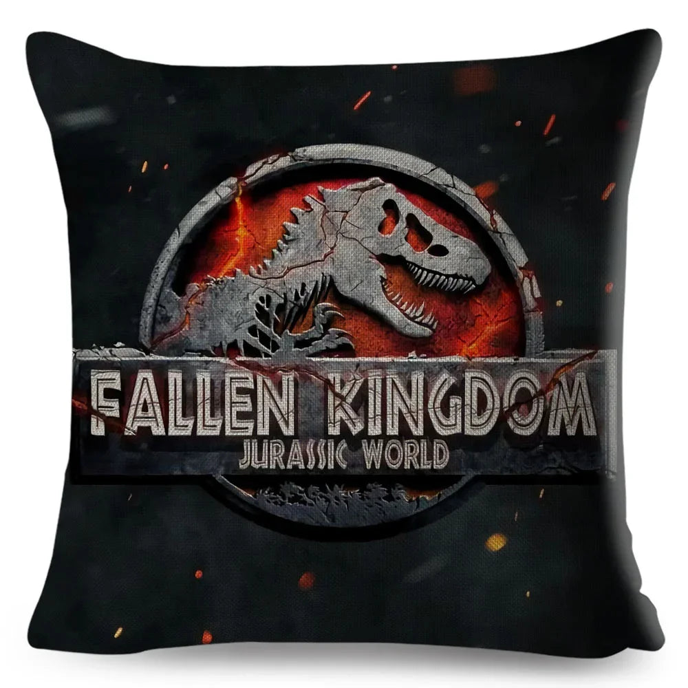50 style Jurassic Park Logo Cushion Cover for Sofa Home Children Room Decor Dinosaur Print Pillowcase Polyester Pillow Case