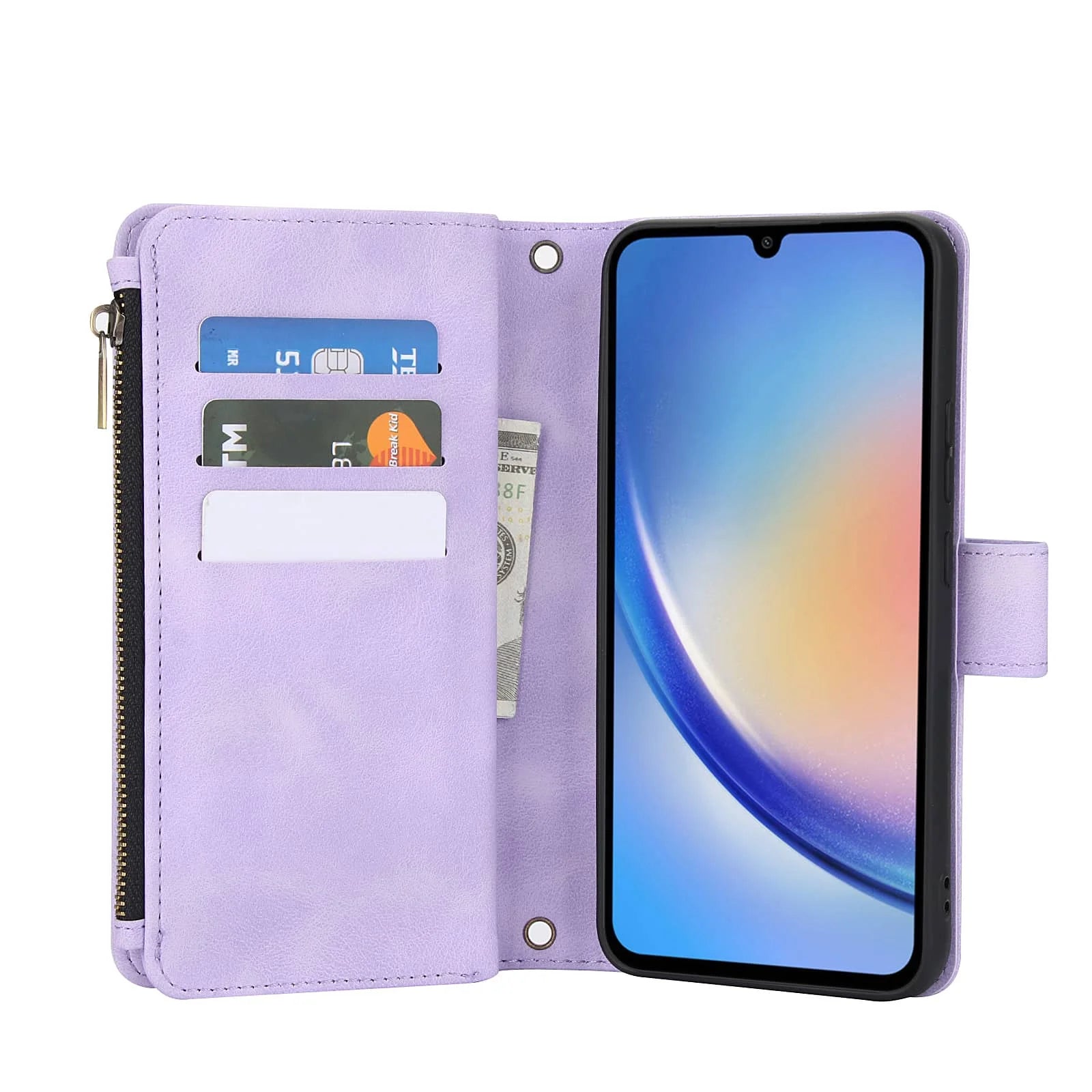 for Samsung Galaxy A35/A34/A25/A24/A73/A72/A55/A54/A53/A52/A15/A14 Case Wallet, Durable Leather Magnetic Buckle Flip Card Holder