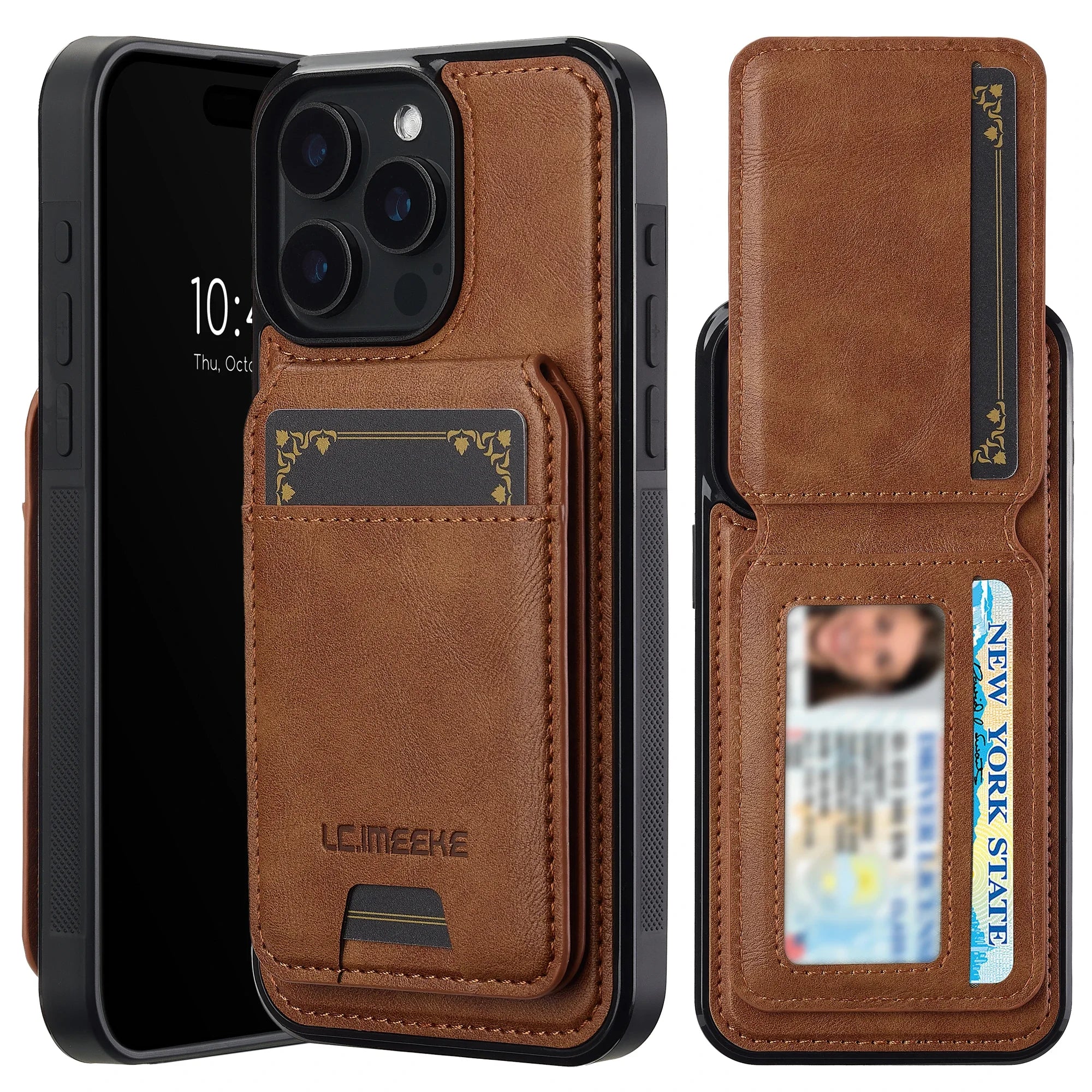 Detachable Magnetic 2 In 1 Leather Case For iPhone 16E 17 1615 14 13 12 11 Pro XS Max Air XR 8 7 Plus SE Card Pocket Phone Cover