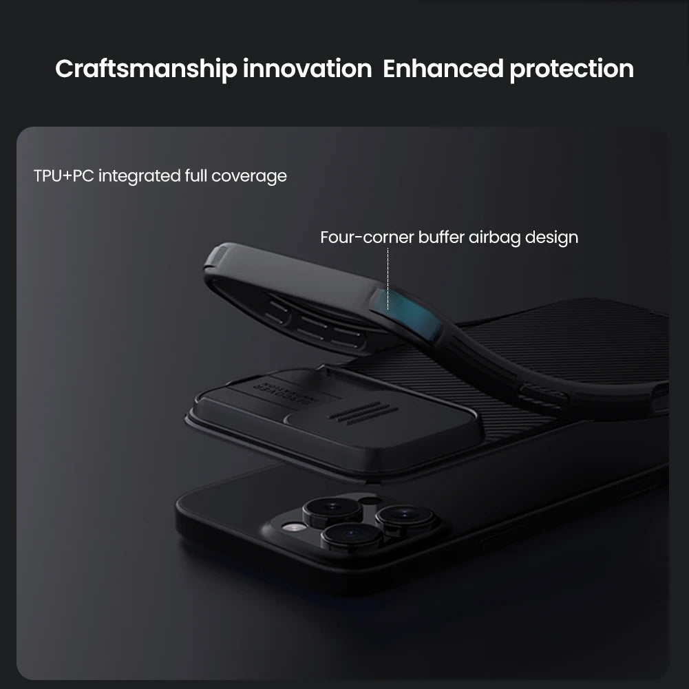Nillkin Case for  iPhone 16 Pro Max / 16 Pro / 16 Plus / 16 CamShield Pro Phone Case, PC+TPU with Sliding Camera Cover