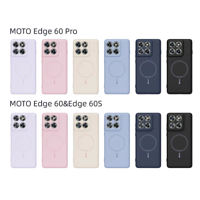 For Motorola Moto Edge 60 Pro Case Hand Feel Liquid Silicone Magsafe Soft Mobile Phone Cover
