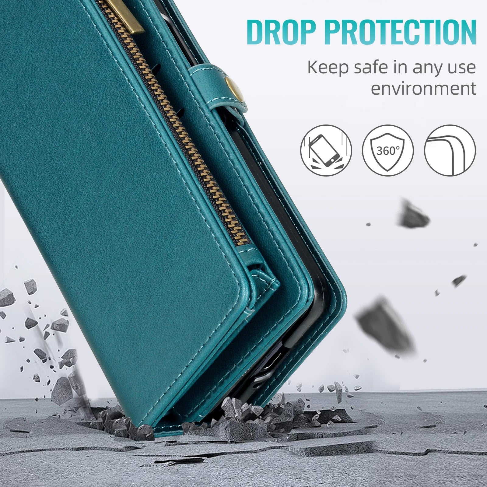 Multifunctional Leather Case for Samsung Galaxy Z Fold 5 4 3 Fold5 Fold4 Fold3 5G Phone Bags Cover Pen&Card Slots Wallet Holster