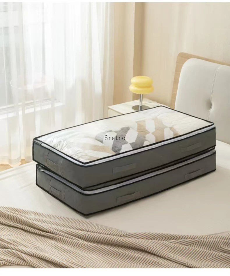 SRETNO Foldable Bed Sheet Storage Box Space Saving Multi-functional Quilt Cover Case Dustproof Underbed Storage Bags Household