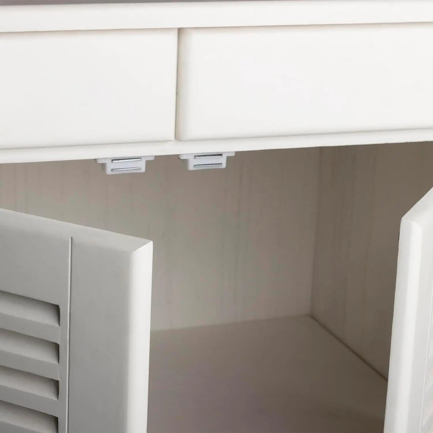 Cupboard Kitchen Furniture Magnetic Cabinet Door Latch Closures White Plastic Strong Powerful Magnet Catch