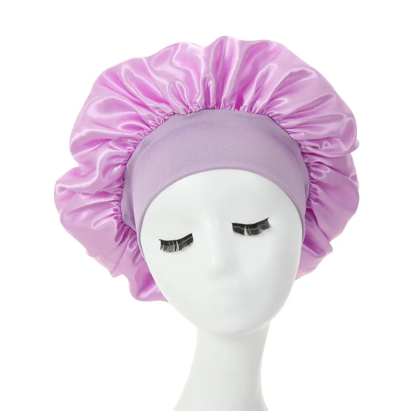 Hair Bonnet For Sleeping Women Wide Brim Sleep Cap Hair Bonnet For Curly Hair Showercap Children Men