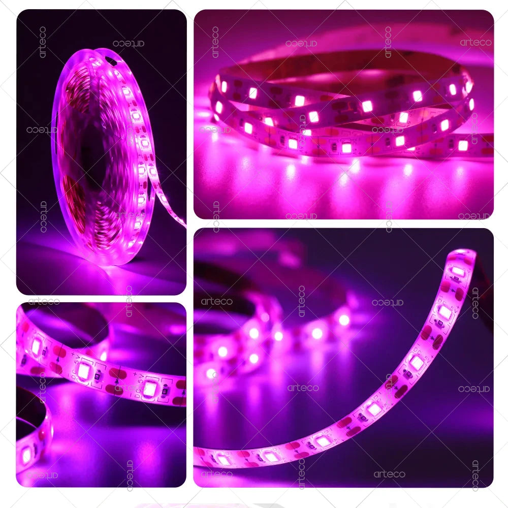 USB LED Strip Light 5V 2835 Pink USB Led Lights Flexible Ribbon Tape DIY Backlight Room Cabinet Lighting Decoration IP20 IP65