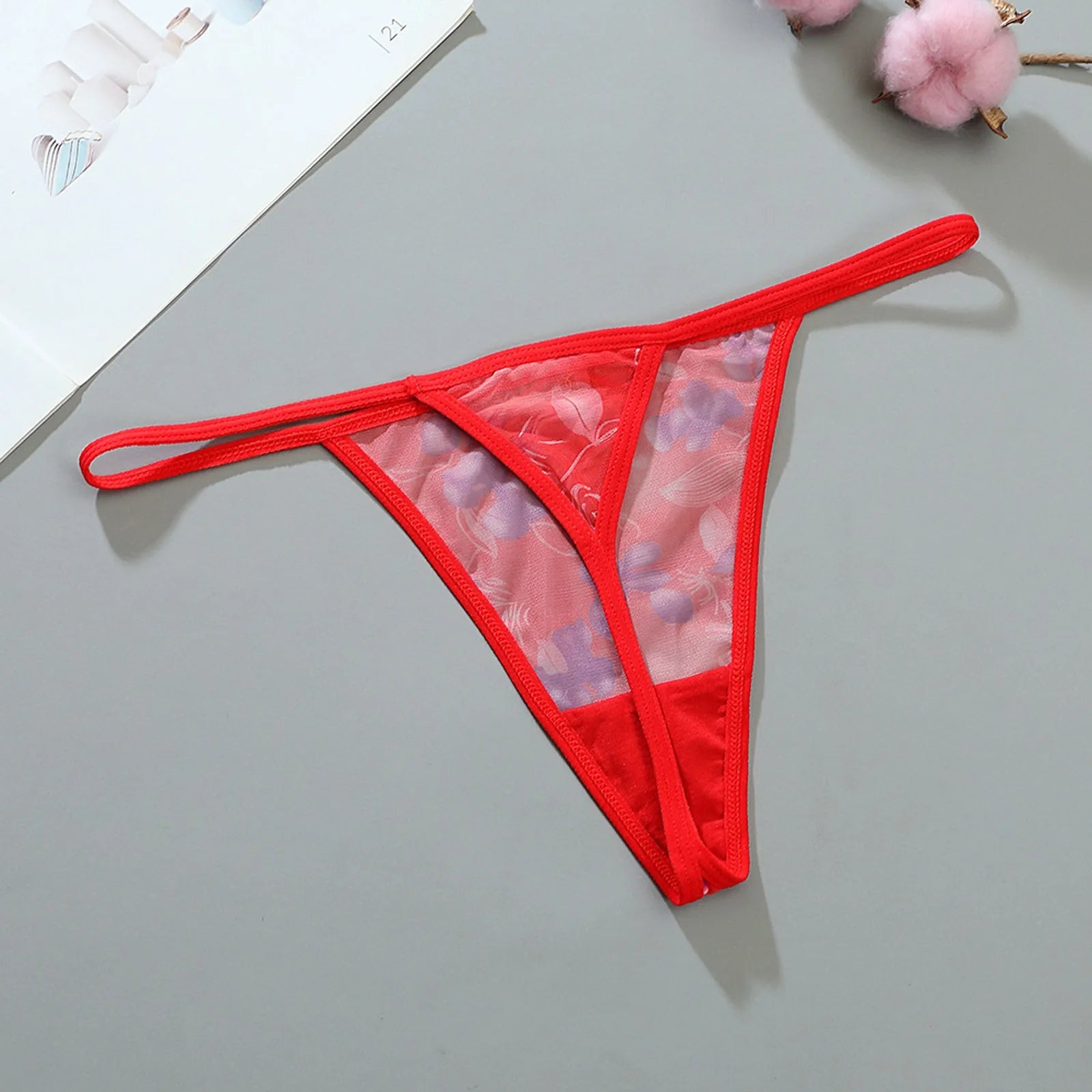 Women Micro Thongs G-String Sexy Bikini Sheer Transparent Breathable Mesh Seamless Underwear Low Waist Bikini Underpants