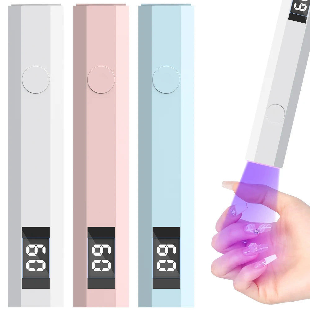 Mini UV Nail Light, Rechargeable Handheld Nail Dryer with Timer & Indicator, for Fasting Drying, Gel Nails and DIY Manicure Art