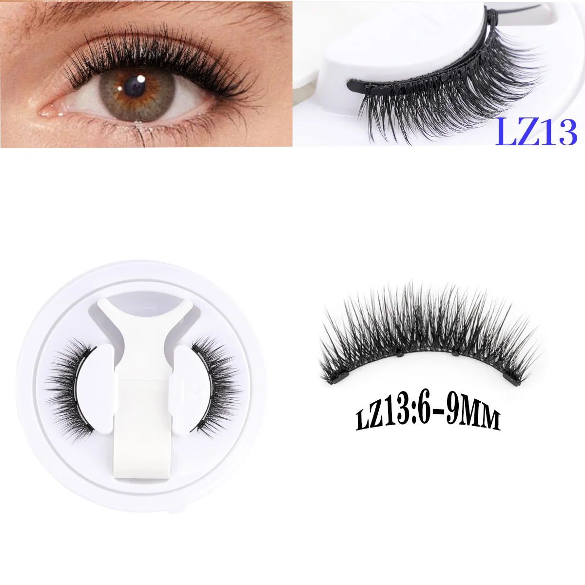 1Pair 3D Magnetic Lashes Kit Soft Natural Fluffy Reusable Faux Mink Eyelashes NO Glue Needed False Cilios Makeup Tools Mix Style