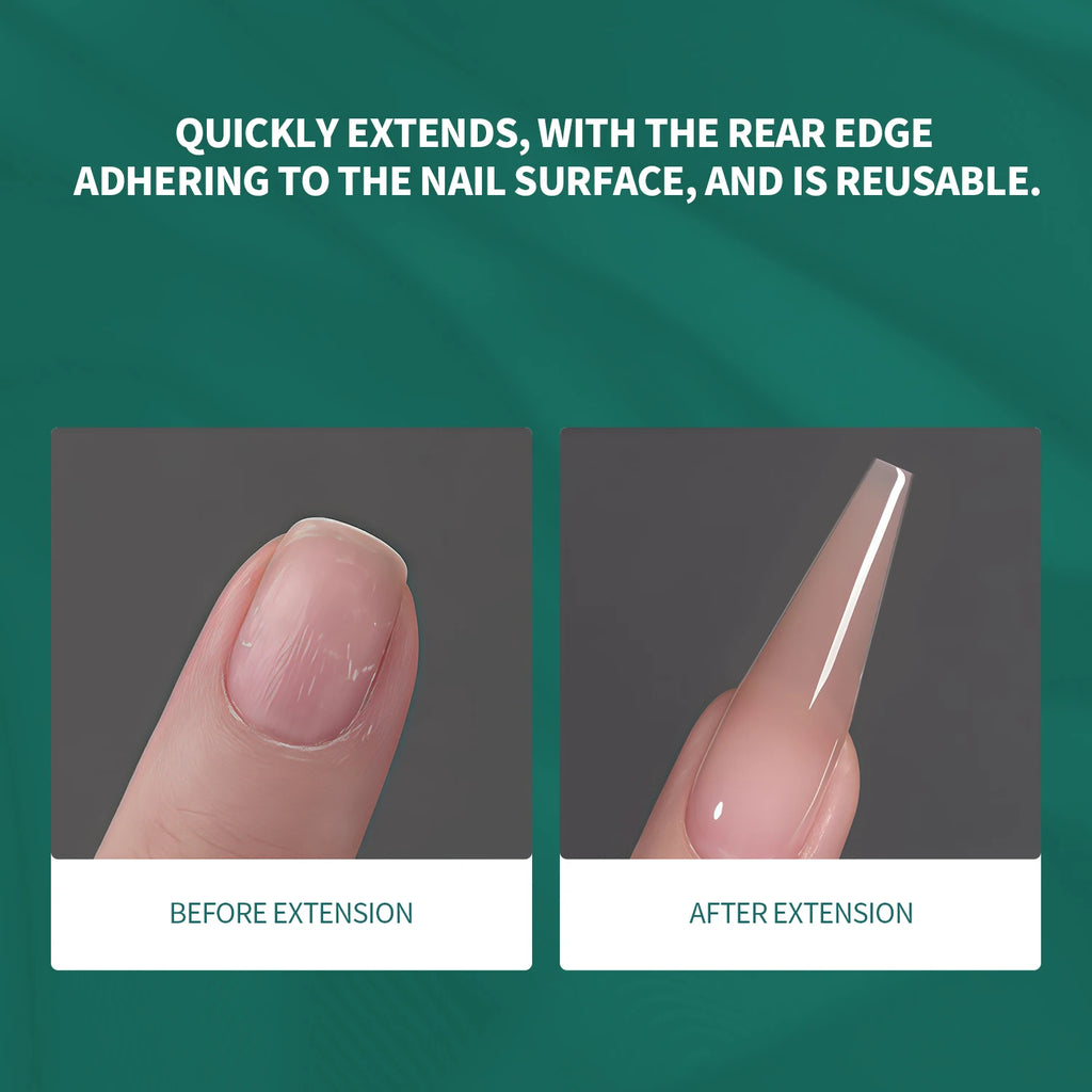 Nailpop 150PCS Clear Dual Nail Forms 15 Sizes Triangle Tip Extension Molds for Acrylic Gel Builder Reusable Shaping Art DIY