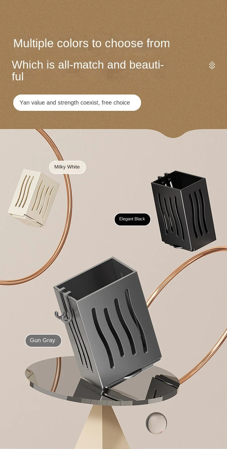 Chopsticks storage box, wall-mounted kitchen shelf without drilling, household chopsticks drainage basket, utensil bowl, chopsti