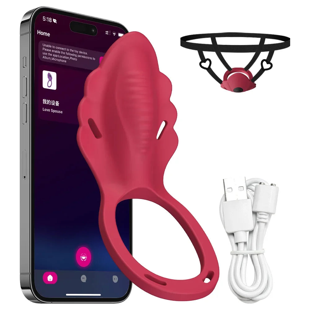 APP Control Wearable Panty Vibrator for Women Vibrating Penis Ring Clitoral Stimulator Female Sex Toy for Men Sexual Pleasure