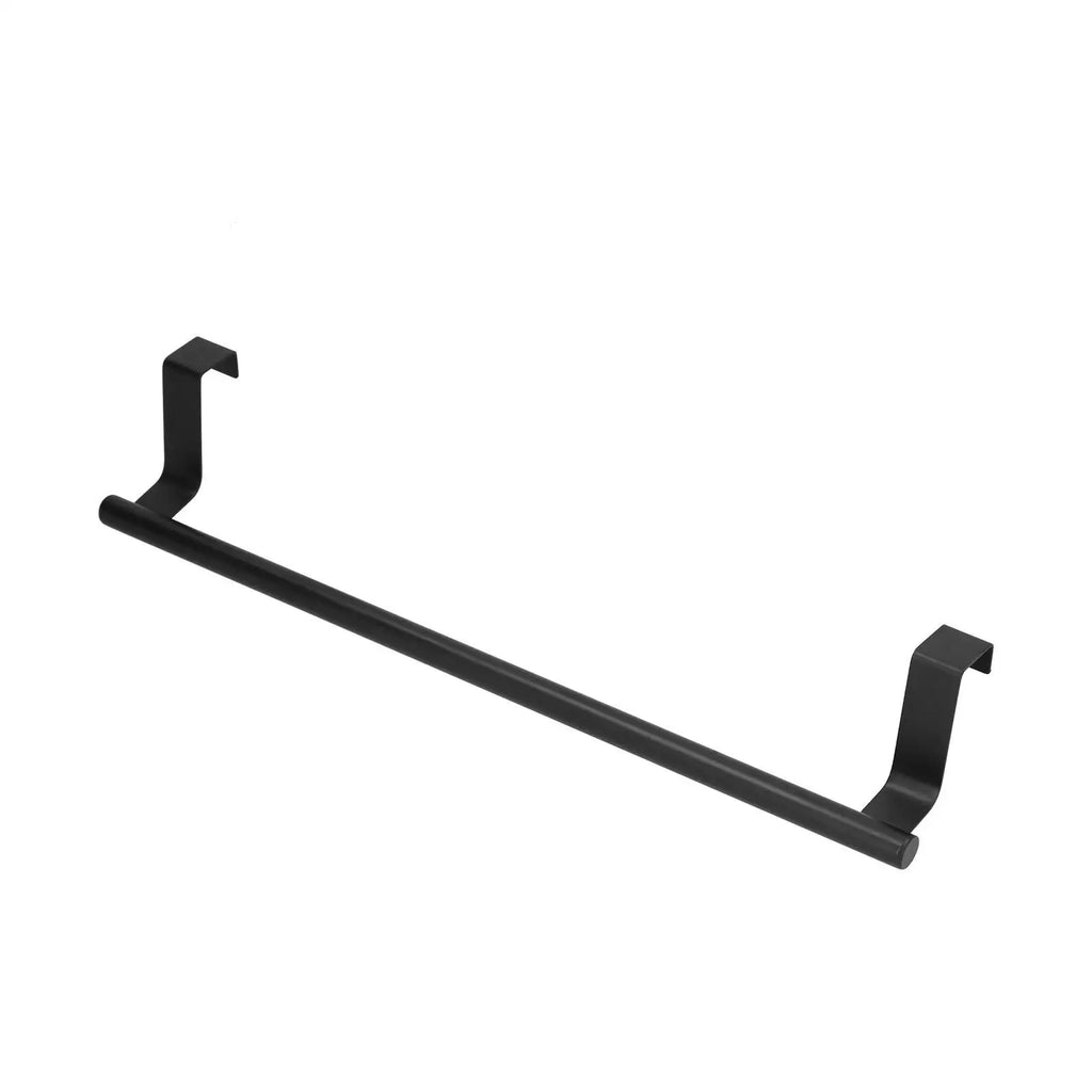 2Pcs Towel Rack Black Punch Free Cabinet Door Hanging Storage Organizer for Bathroom Kitchen for home Supplies 23cm 36cm