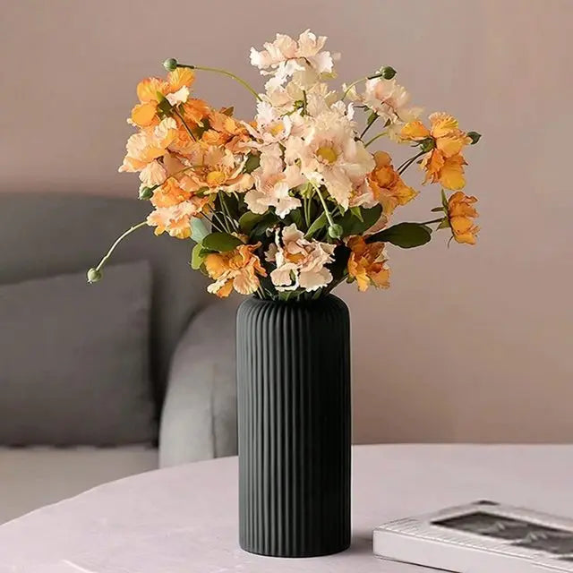 Hydroponic European-style Imitation Ceramic Plastic Flower Vases Ornaments Decorative Flower Arrangements, Creative Small Vases