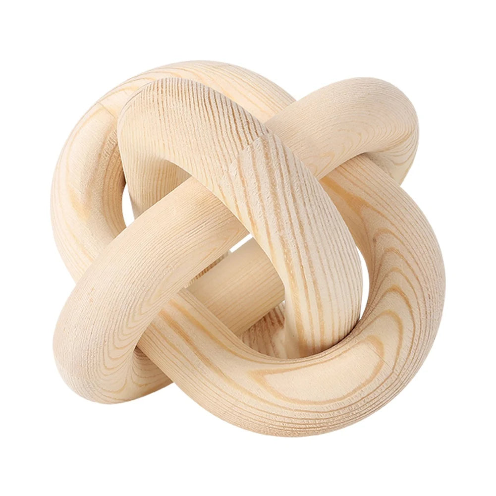 Bohemian Wood Chain Decoration for Living Room Farmhouse Coffee Table Decor Wood Knot Boho Natural Chain Desk Home Ornaments