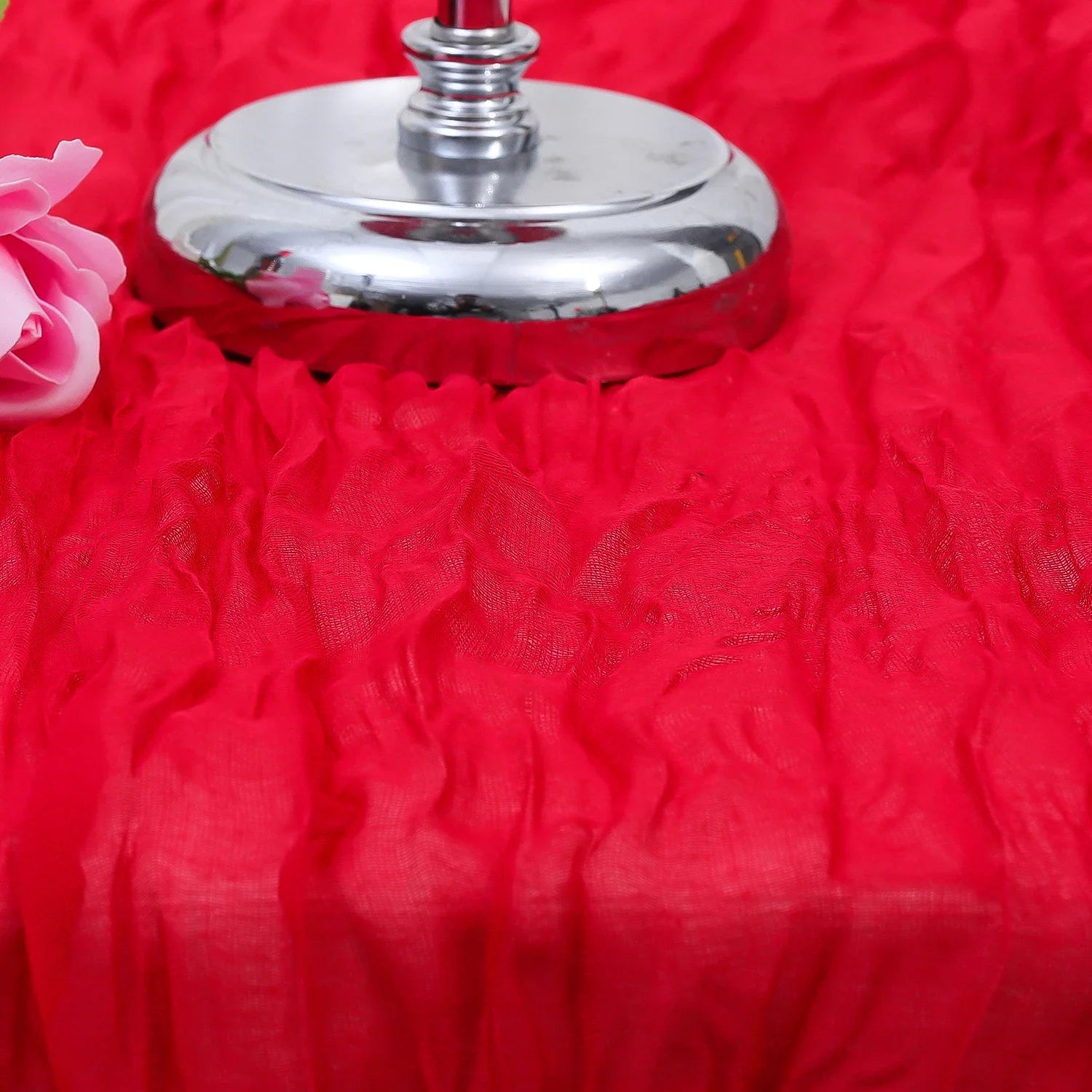 Valentine Red Long Table Runner Wedding Party Banquets Bridal Baby Shower Christmas Decorations Boho Gauze Polyester Cheesecloth