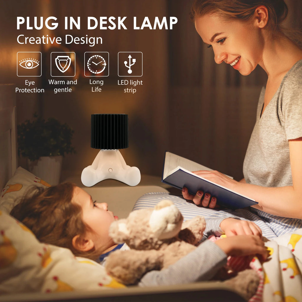 Creative Table Book Light Little Naughty Boy Night Light Shy Man Lamp Children Home Room Bedside Desk Decor Valentine's Day Gift