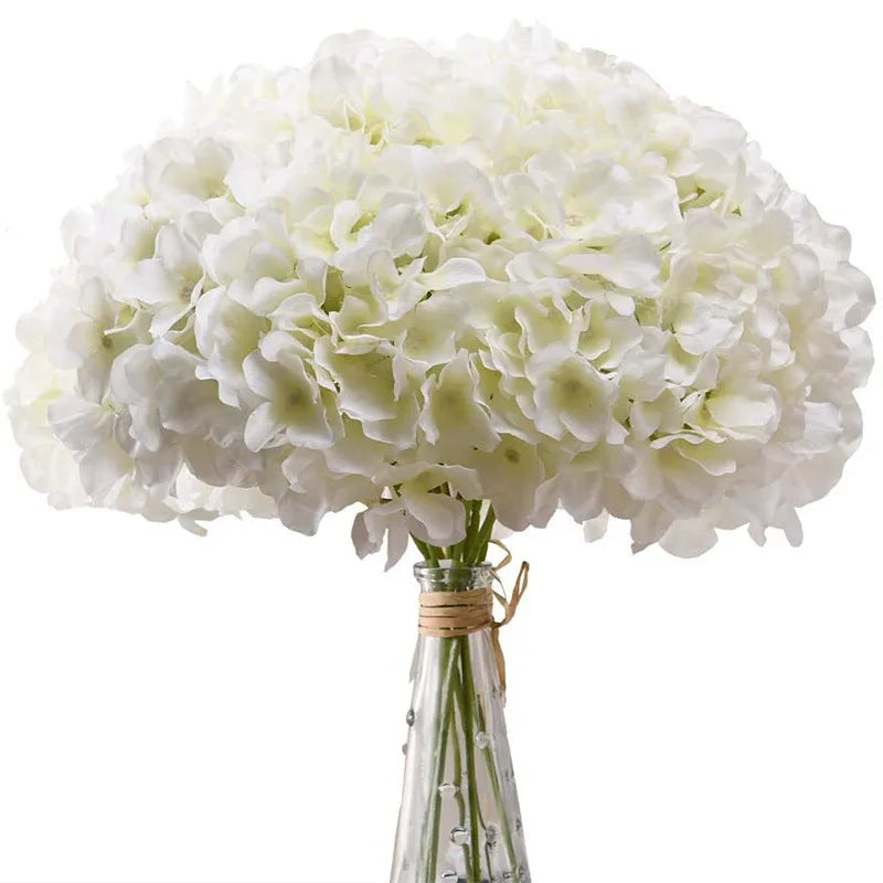 6PCS Artificial Hydrangea Flowers with Stem Fake Hydrangea Flower DIY Floral Wedding Centerpieces Home Party Table Decoration