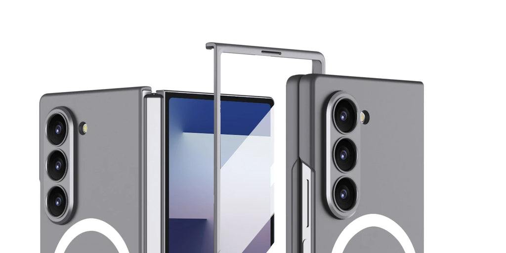 Magnetic Wireless Charging Phone Case For Samsung Galaxy Z Fold 7 6 5 Ultra-thin With Glass Film Z Fold7 Fold6 Protective Cover