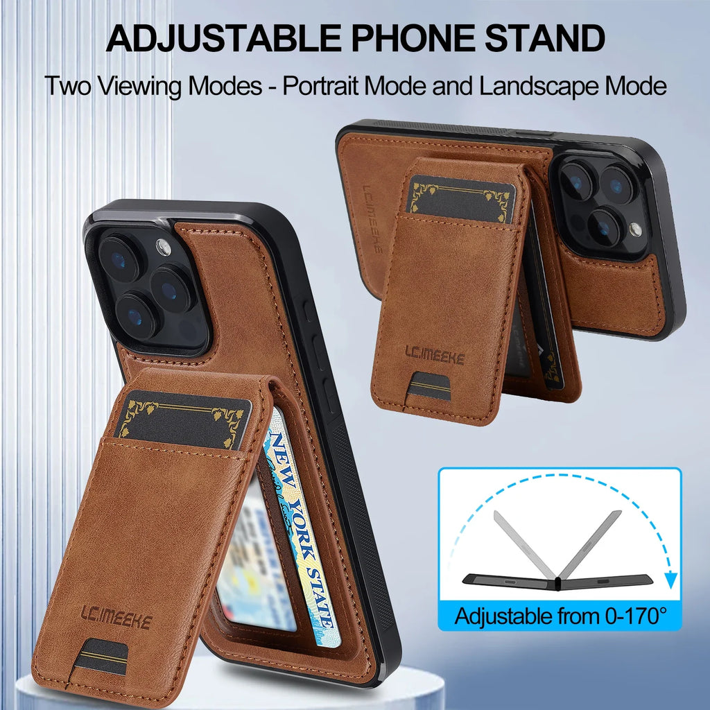 Detachable Magnetic 2 In 1 Leather Case For iPhone 16E 17 1615 14 13 12 11 Pro XS Max Air XR 8 7 Plus SE Card Pocket Phone Cover