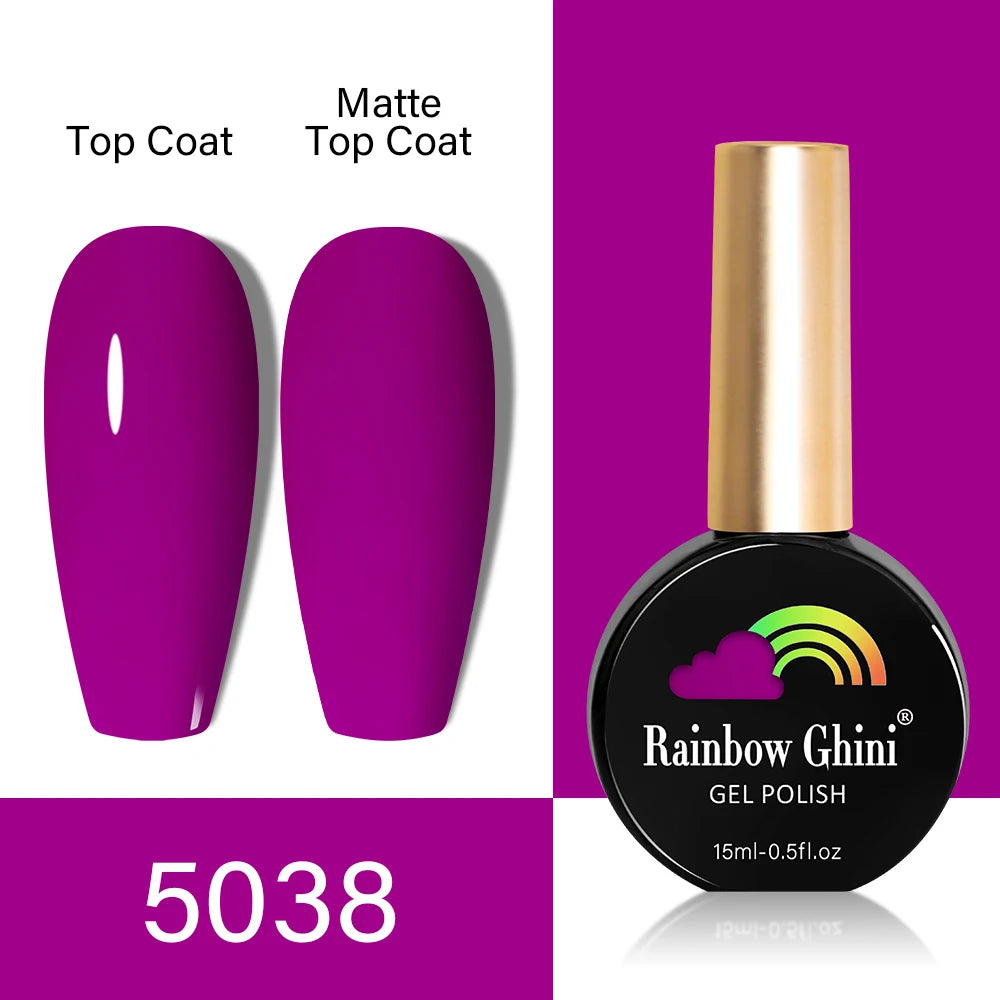 RG HEMA TPO FREE Neon Glitter Gel Nail Polish 15ml Nail Art Manicure Semi Permanent Gel Hybrid Varnishes Top Base Coat UV Nail