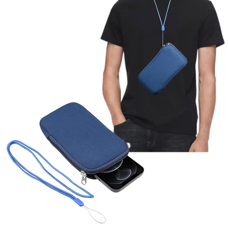 Universal Neoprene Zipper 4.7-7.2inch Mobile Phone Bag For iPhone Samsung Xiaomi Huawei Shockproof Cellphone Storage Bag