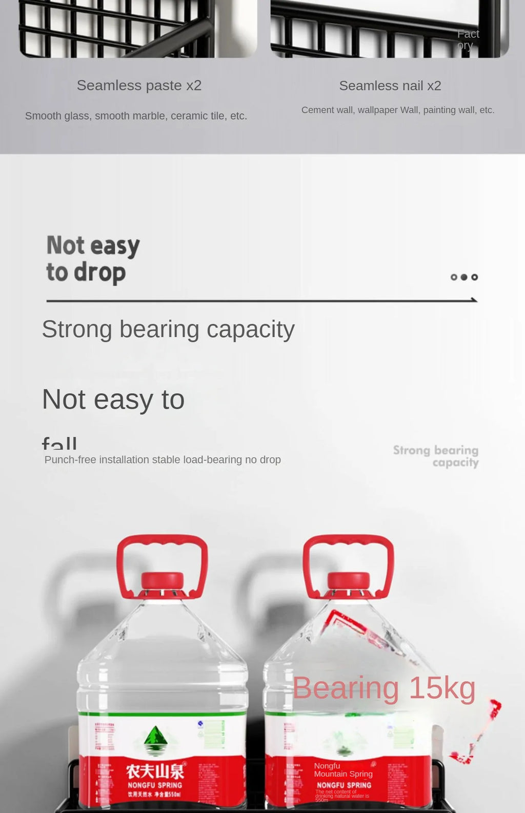 Kitchen Wall Mount Storage Rack Non Perforated Wall Mounted Storage Rack Wall Shelf Spice Rack Kitchen Rack Dish Rack Sink Rack