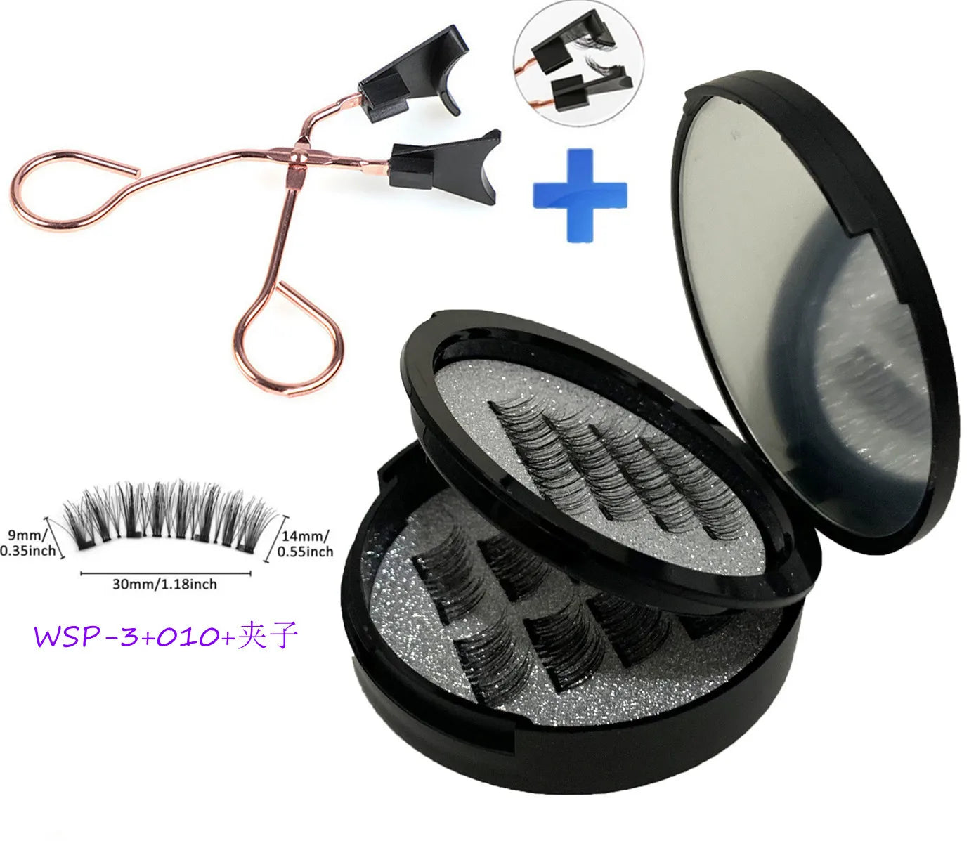 12pcs Magnetic False Eyelashes Magnetic Half Eyelashes Double Box With Mirror Applicater Reusable Beauty Eye Makeup Set
