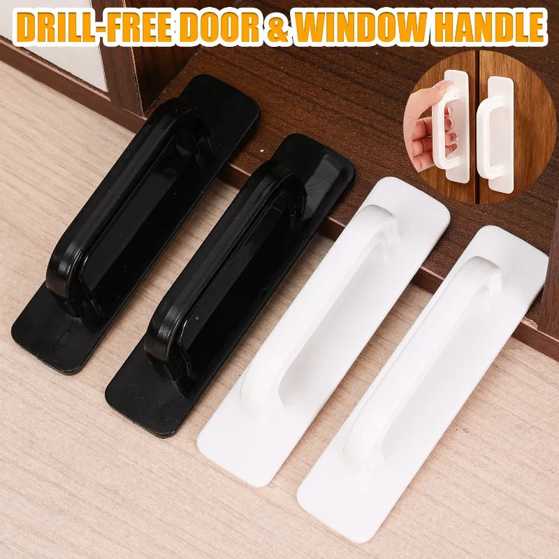 1/10pcs Self Adhesive Cabinet Handles Plastic Punch-Free Wardrobe Door Handle Organizer Kitchen Bathroom Furniture Door Pulls