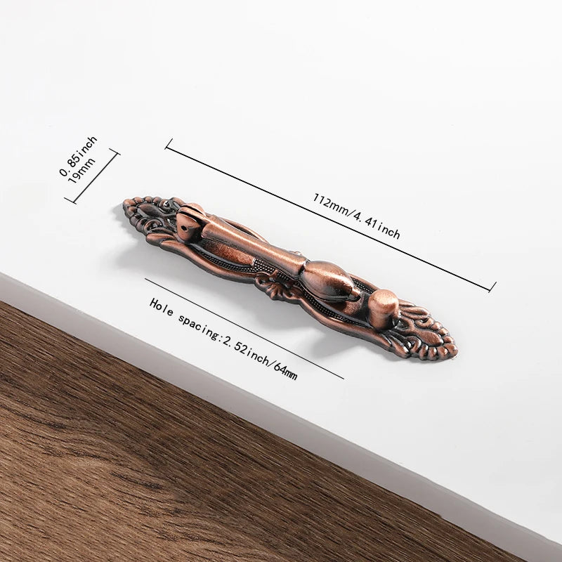 Red/Green Bronze AntiqueEuropean classical  old-fashioned furniture kitchen cabinet handle shoe cabinet drawer zinc alloy handle