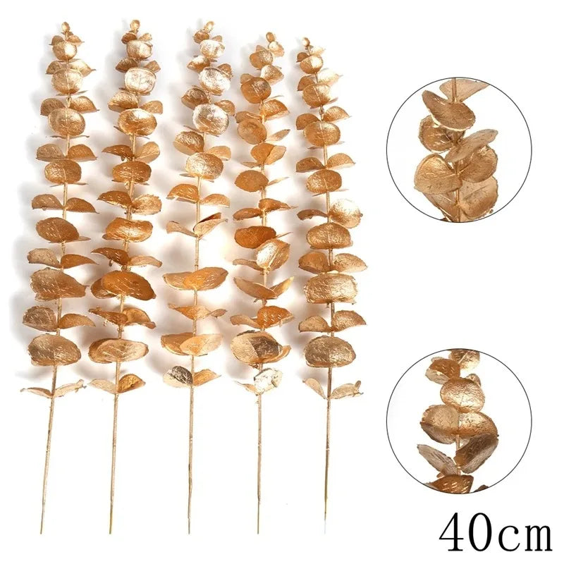 5/10pcs Eucalyptus Stems Artificial Eucalyptus Leaves for Home Room Flowers Bouquet Wedding Decoration Christmas Decortion