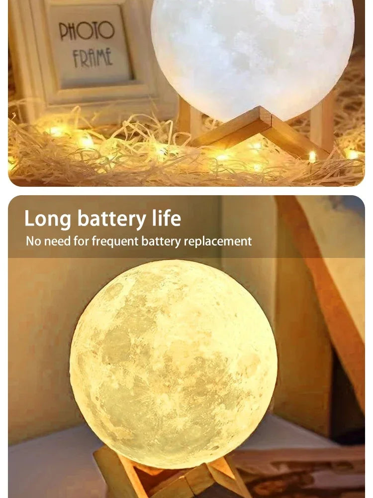 LED 8 cm Moon lamp night light Galaxy Night Light Art Painting Graffiti Birthday Gift Bedroom Living Room Decoration