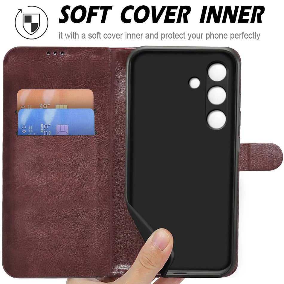 Phone case for Samsung Galaxy A17 A16 A15 A14 A56 A55 A54 A36 A35 A34 A26 A25 A24 4G 5G Card Slots PU leather flip wallet cover