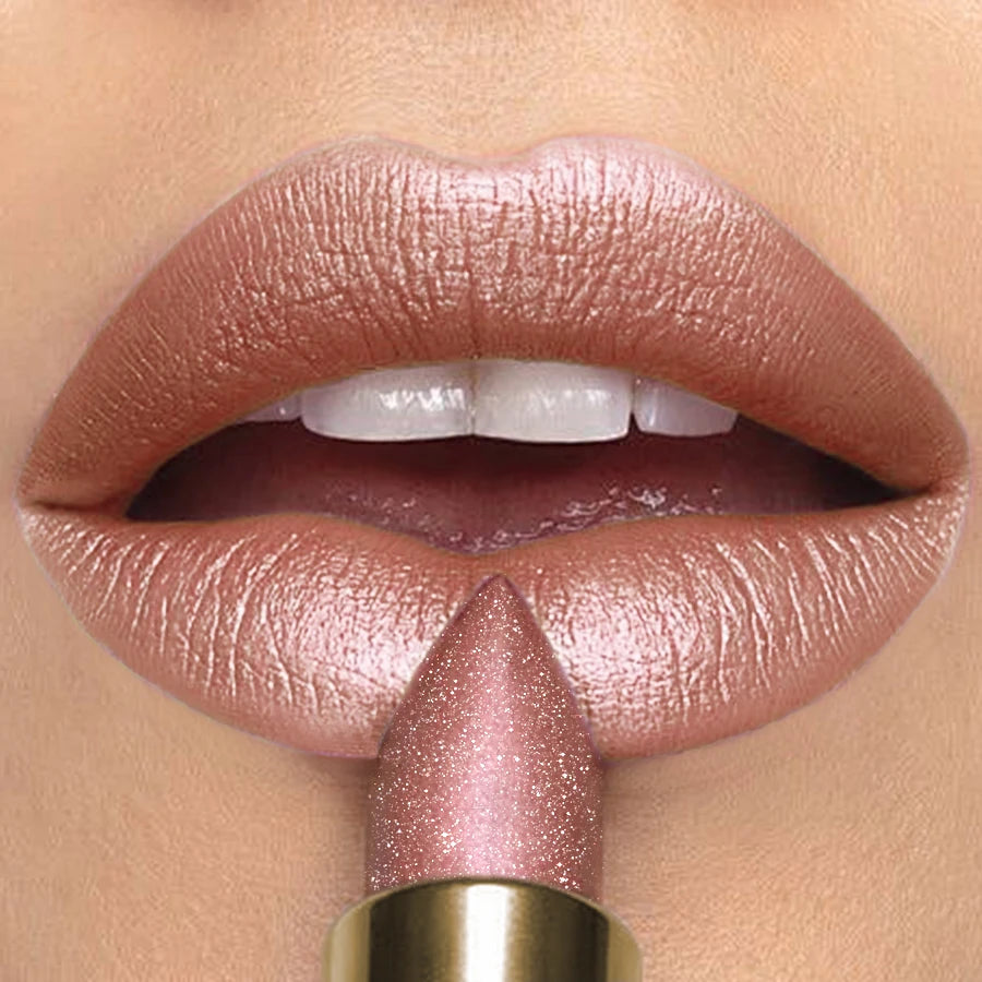 16 Colors 1PC Metallic Glitter Shiny Lipstick Lip Tint,Waterproof Lip Senior Matte Lip Makeup Gifts for Women Cosmetic Lip Glaze