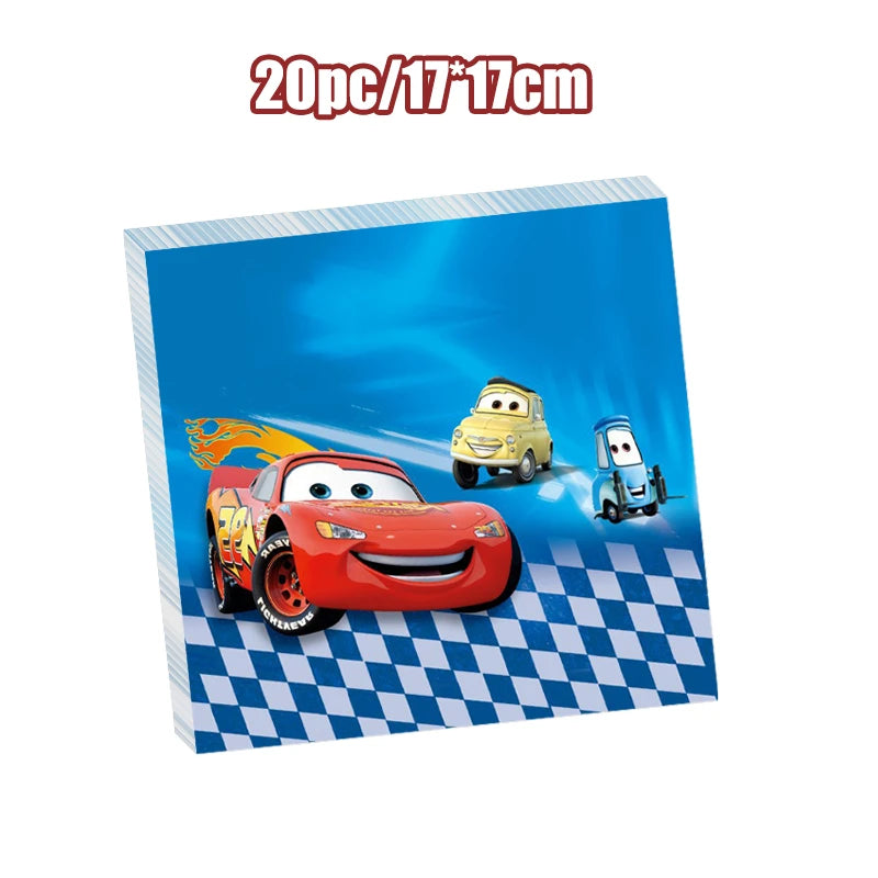 Disney Cars Birthday Decoration Cartoon Lightning Mcqueen Party Paper Plates Napkins Cups Balloon Event Supplies Baby Shower Kid