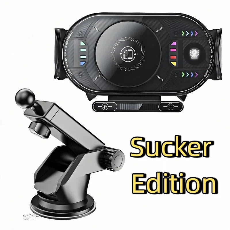 15W Universal Car Phone Wireless Charger Holder 90° Rotation Mount for Samsung Galaxy Fold 6 5 4 3 Z Flip S25 S24 Iphone 17 16