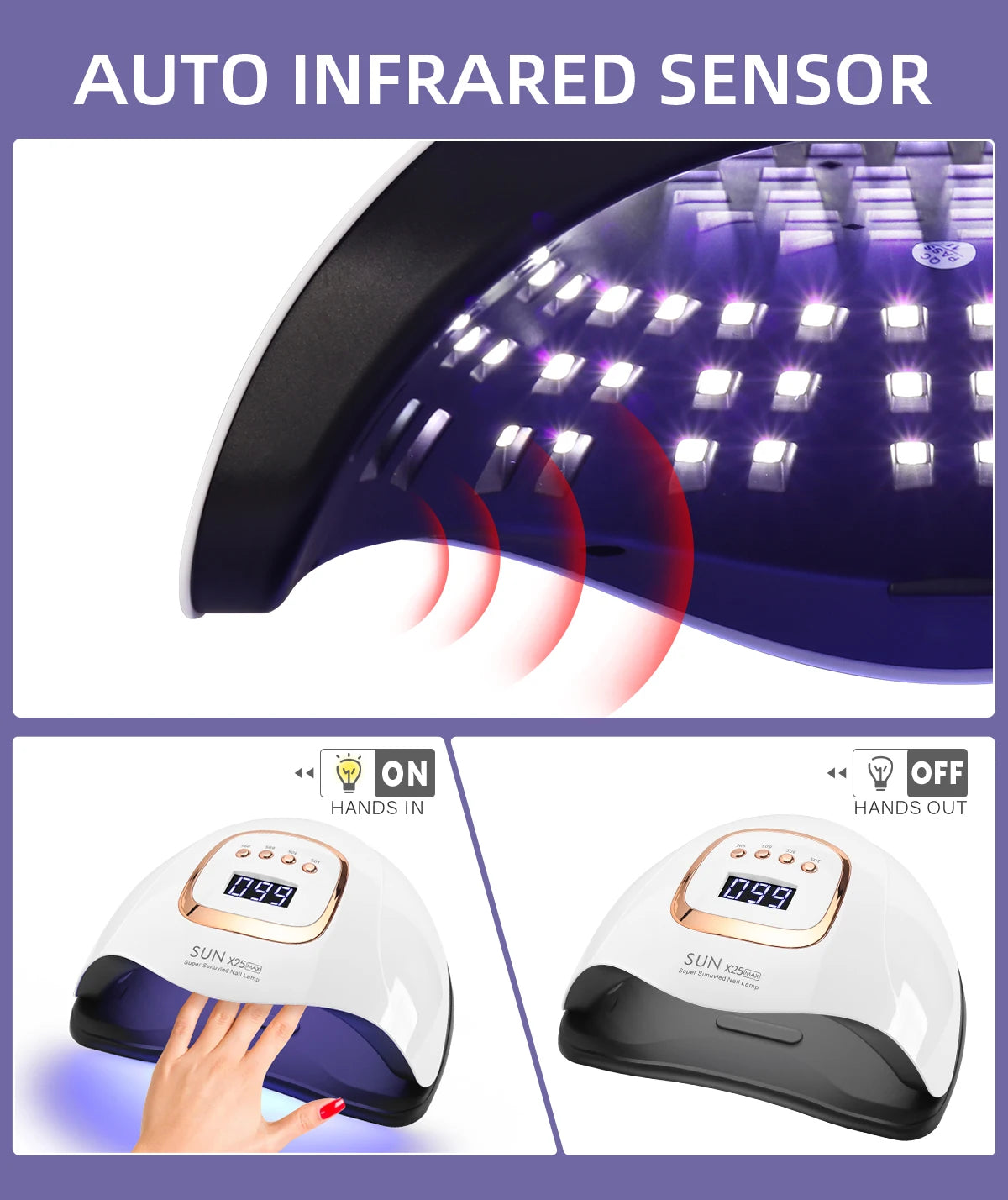 UV LED Nail Lamp 380W Nail Curing Lamps For Home Salon Powerful LED Drying Lamps For All Gel Polish Professional Nail Equipment